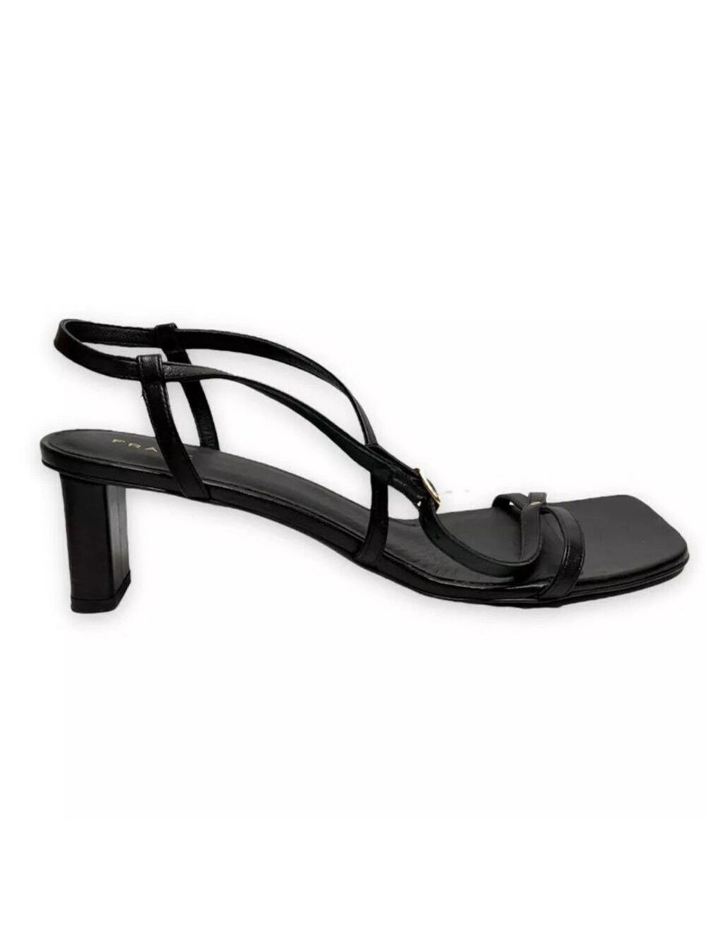 Frame Le Braxton Strappy Leather Black Sandal Square Toe Women EUR 39.5 US 9 - Picture 4 of 15